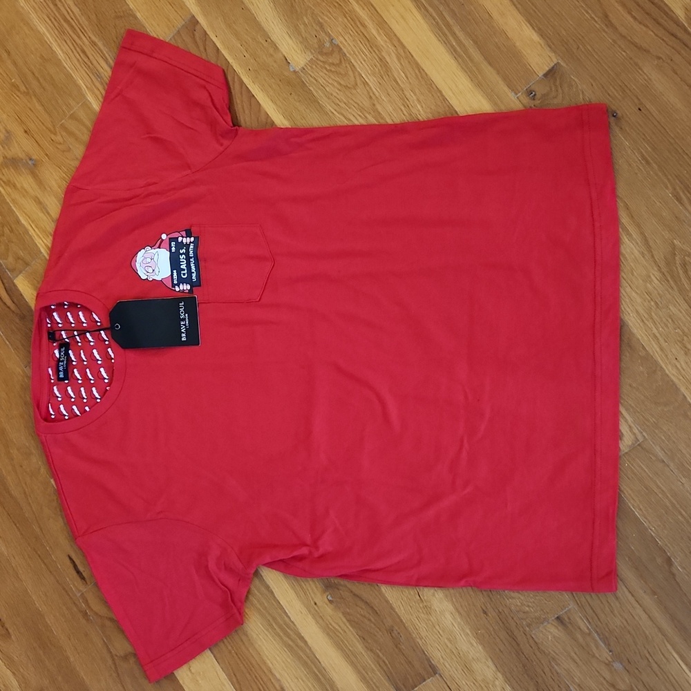 NWT Brave Soul London Bad Santa Novelty Christmas T-Shirt